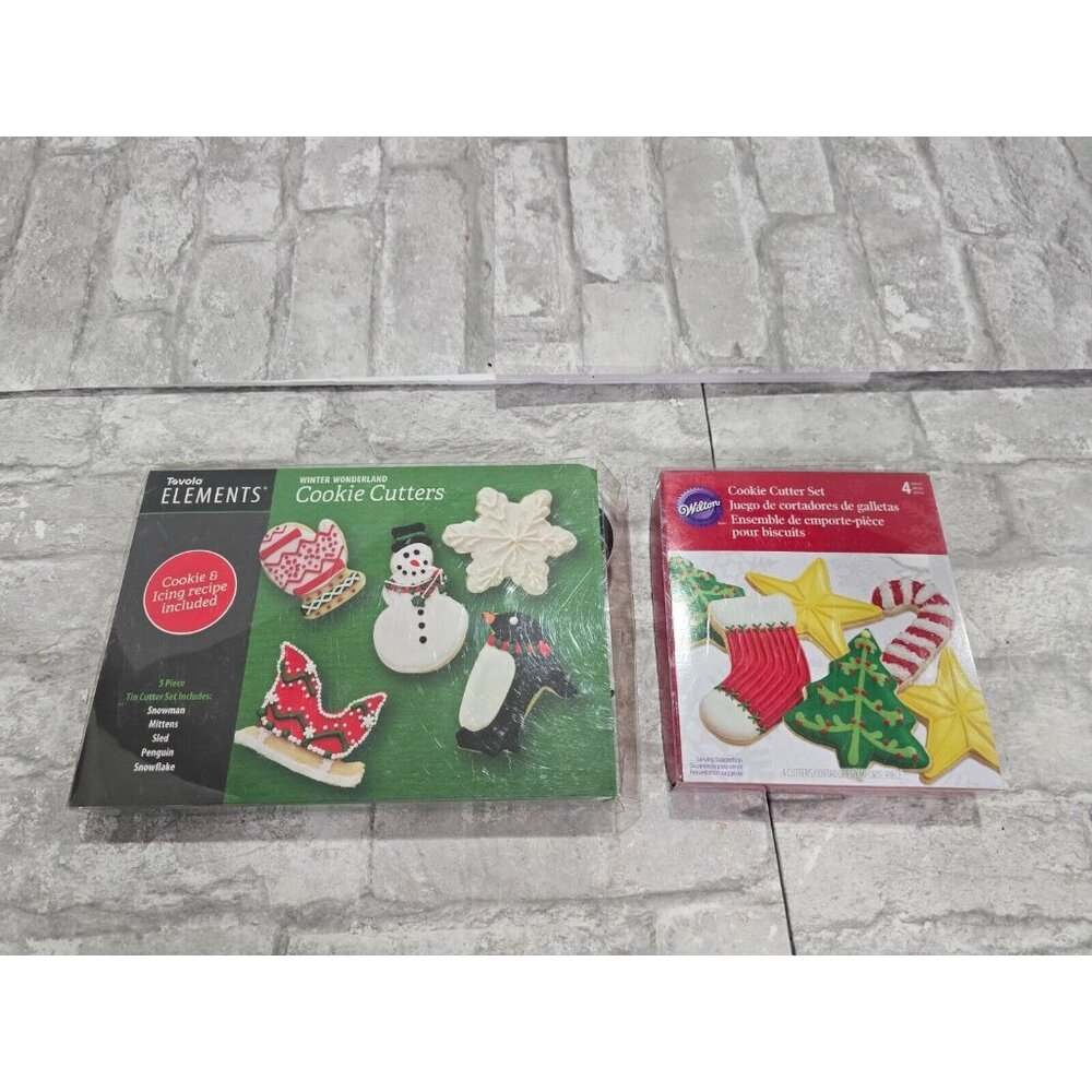 Tovolo Wilton Christmas Snowman Stocking Star Cookie Cutters Sets New